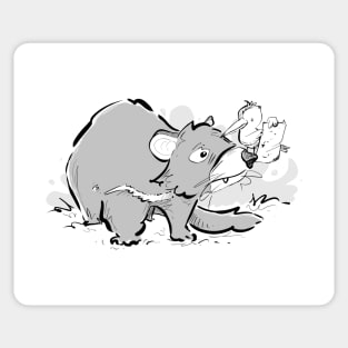 A tasmanian devil asking for directions Sticker